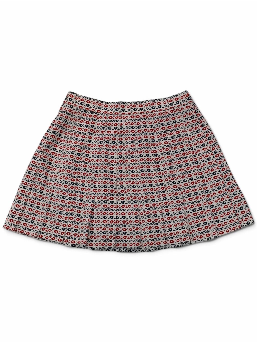 Vintage Pleated Tennis Mini Skirt Red Navy Geometric Preppy Quantum Sport 6
